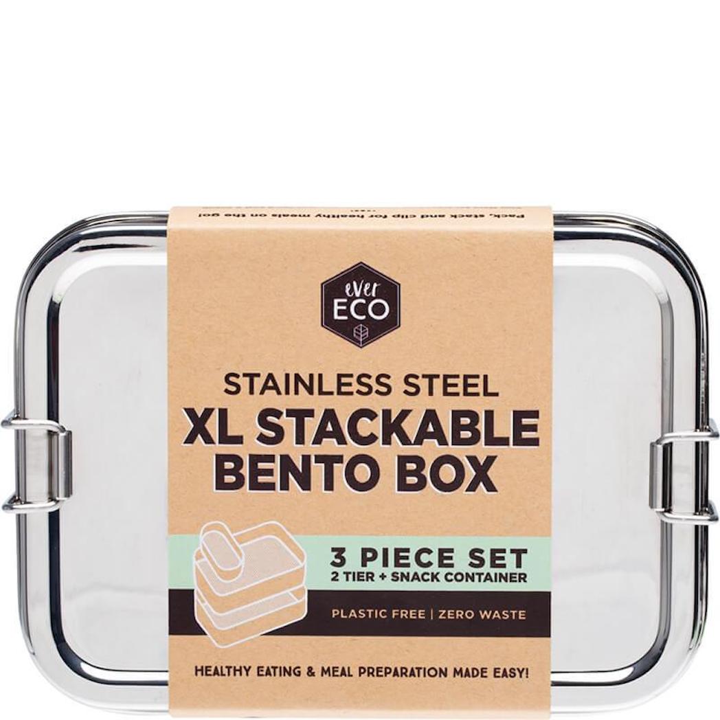 Ever Eco Stainless Steel Stackable Bento Two Tier Lunch Box Extra Large