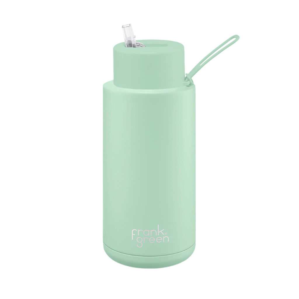 Frank Green Ceramic & Stainless Steel Bottle with Straw Cap 1 L (34 oz)