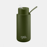 Frank Green Ceramic & Stainless Steel Bottle with Straw Cap 1 L (34 oz)