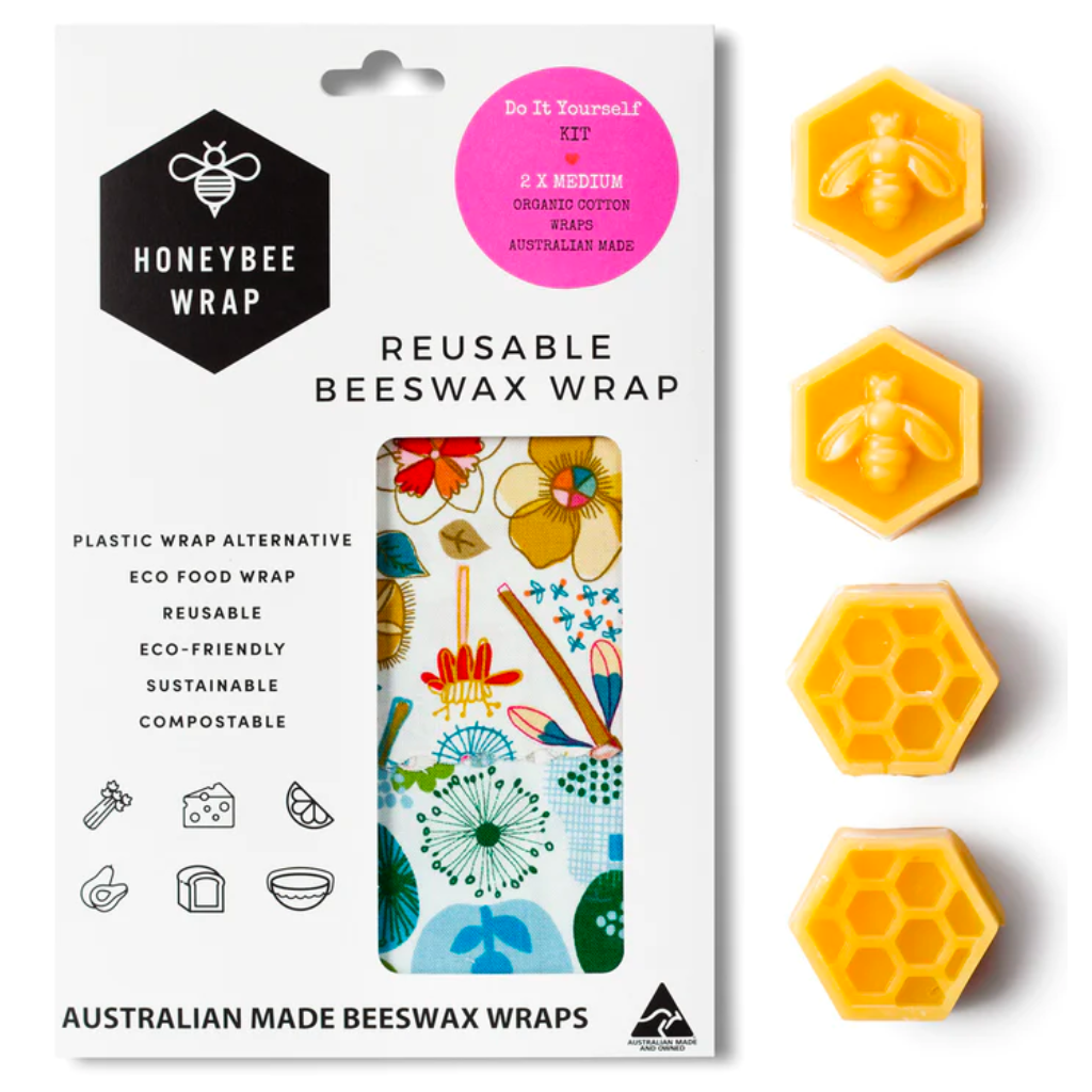 HoneyBee Wrap DIY Beeswax Wrap Medium Kit (2 Pack)