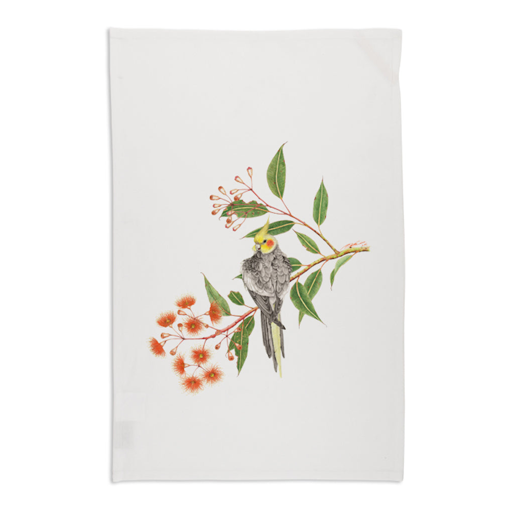 Linen Press Tea Towel White Meg Wells (Organic Cotton)