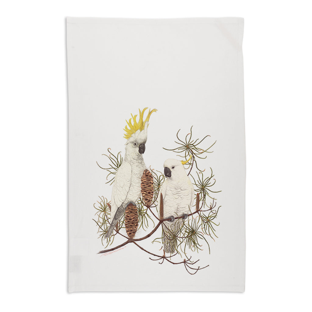 Linen Press Tea Towel White Meg Wells (Organic Cotton)