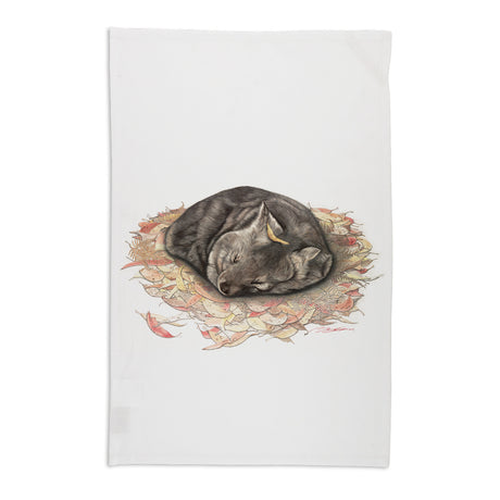 Linen Press Tea Towel White Meg Wells (Organic Cotton)