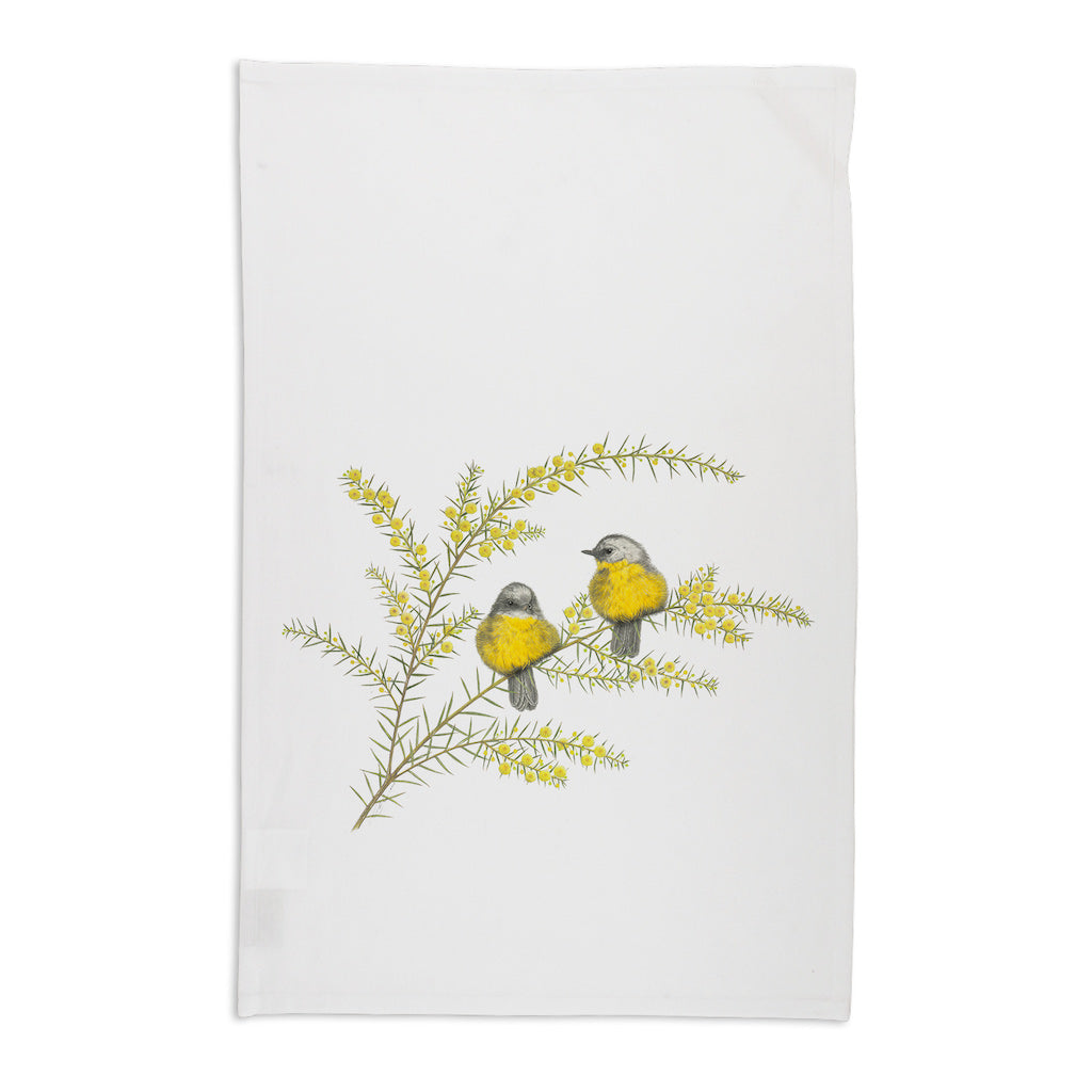 Linen Press Tea Towel White Meg Wells (Organic Cotton)