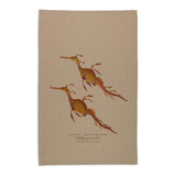 Linen Press Tea Towel Beige Animals Marine (Organic Cotton)