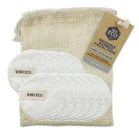 Ever Eco Reusable Bamboo Facial Pads with Washing Bag (10 Pack) Teros