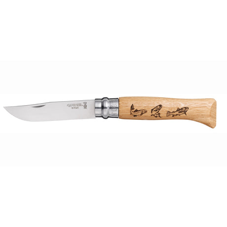 Opinel Pocket Knife No 8 Stainless Steel Engraved