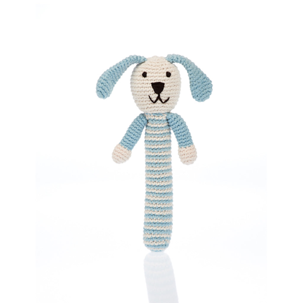 Pebble Bunny Stick Rattle Organic Cotton