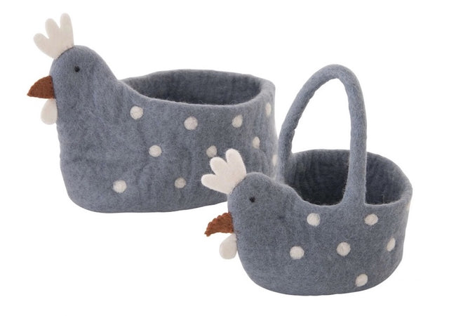 Pashom Felt Easter Egg Basket Chicken 