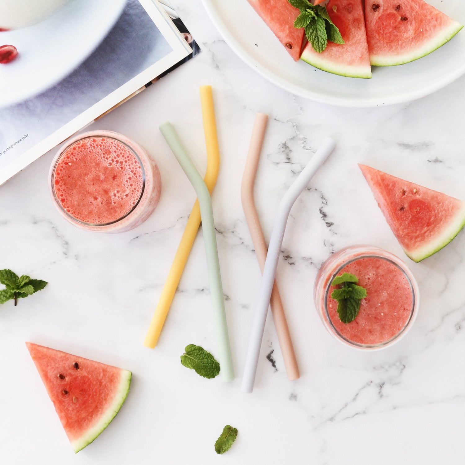 Ever Eco Silicone Straws (4 Pack) & Cleaning Brush