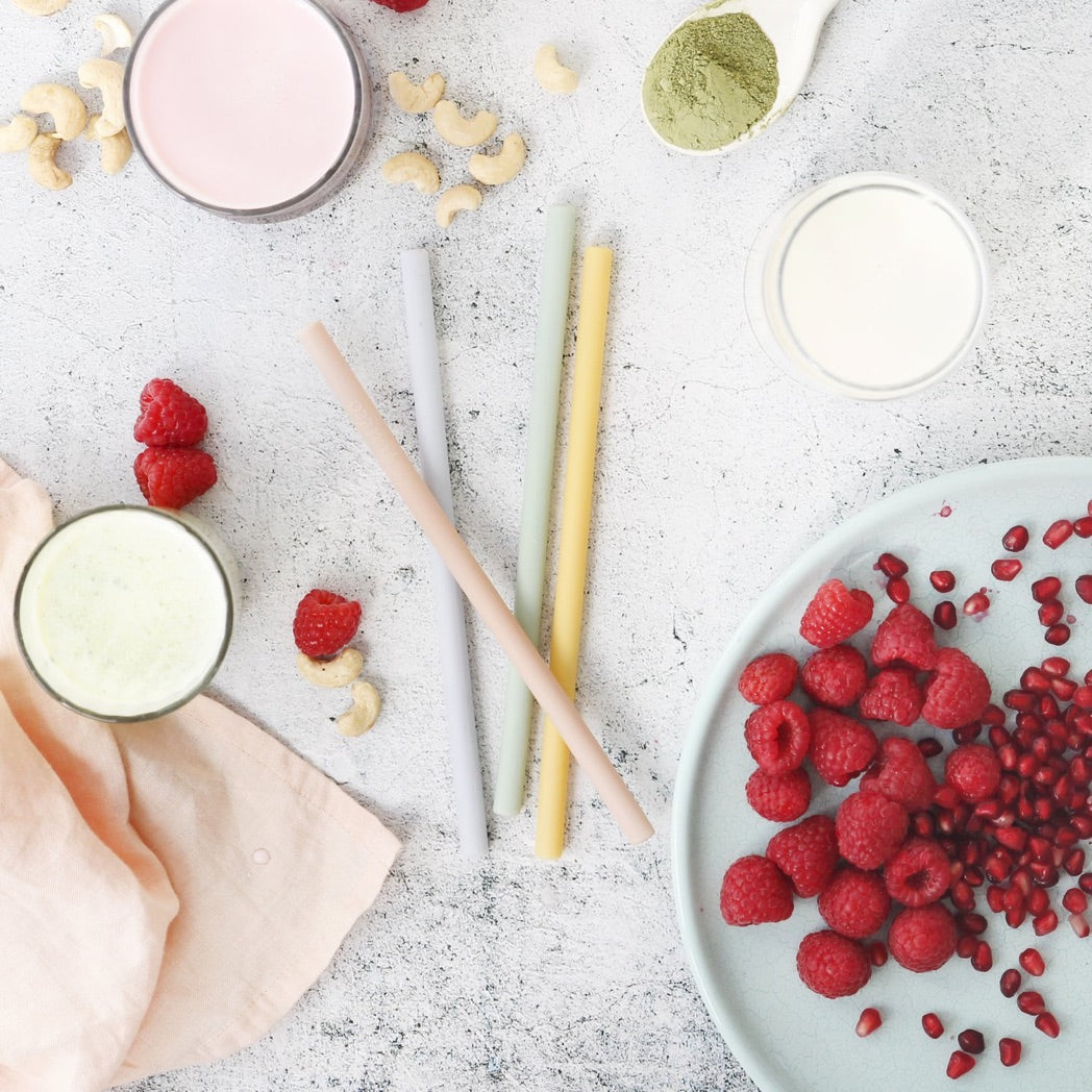 Ever Eco Silicone Straws (4 Pack) & Cleaning Brush