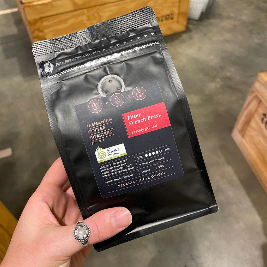 Tasmanian Coffee Roasters Organic Coffee Ground 250 g
