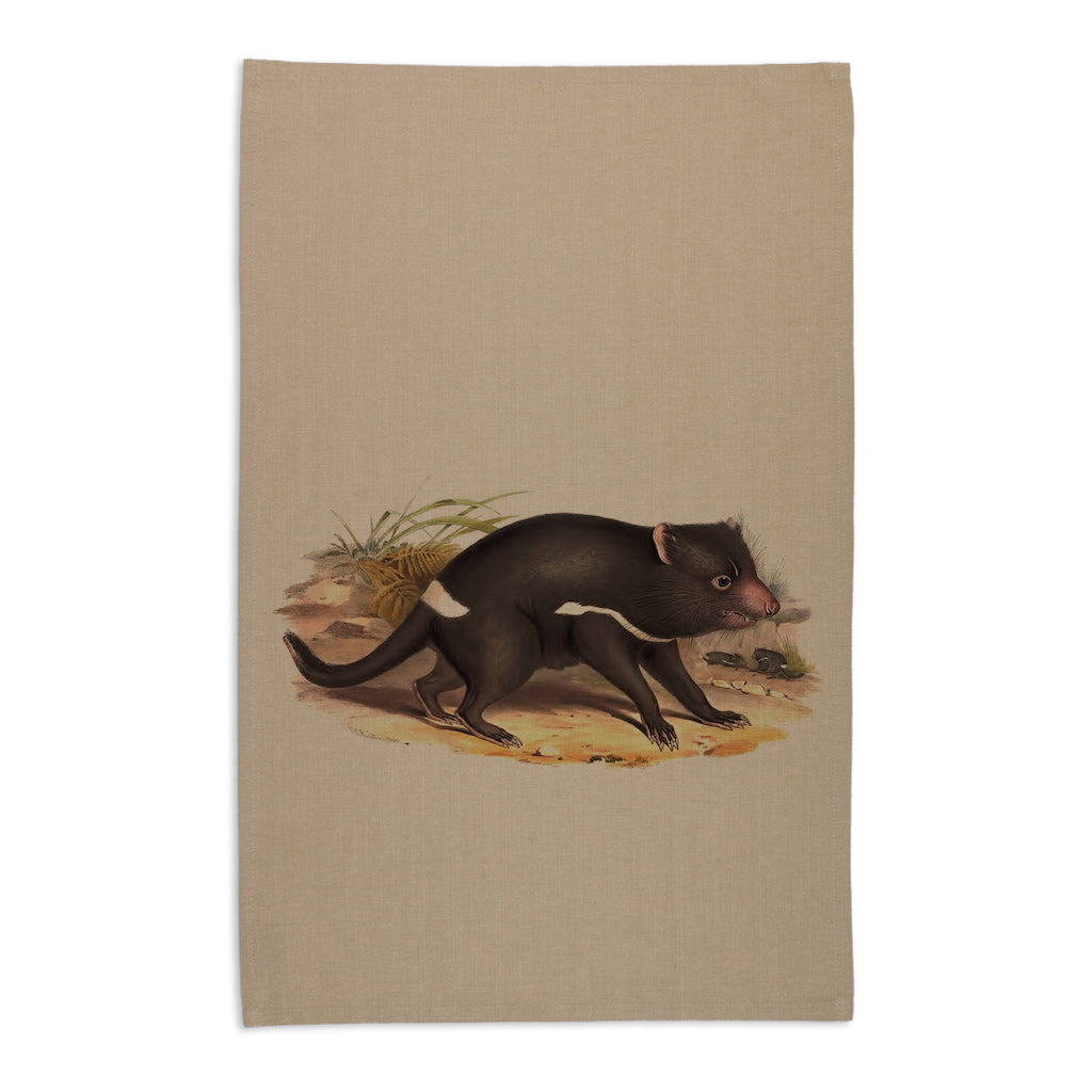 Linen Press Tea Towel Beige John Gould (Organic Cotton) Teros