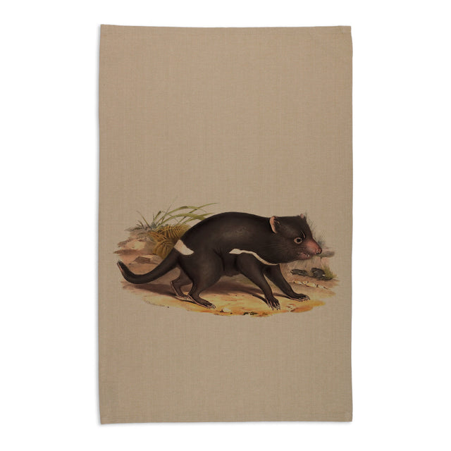 Linen Press Tea Towel Beige John Gould (Organic Cotton) Teros