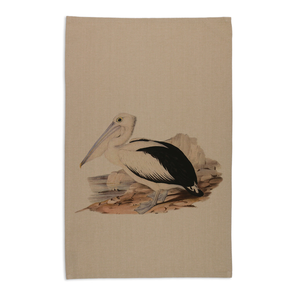 Linen Press Tea Towel Beige John Gould (Organic Cotton)