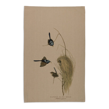 Linen Press Tea Towel Beige John Gould (Organic Cotton)