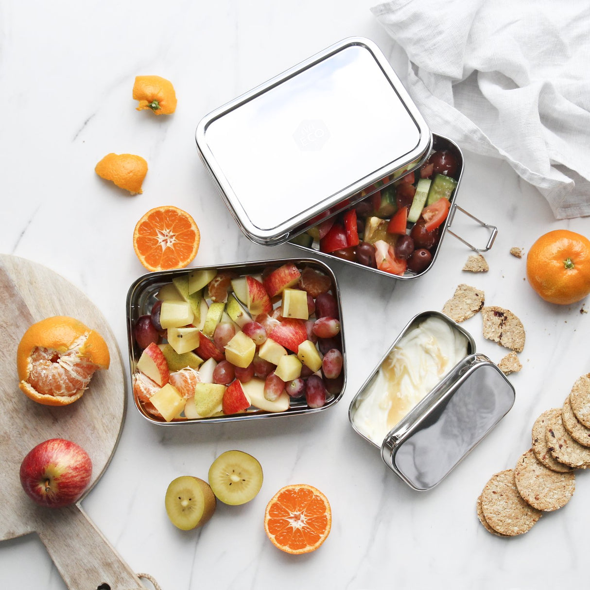 Ever Eco Stainless Steel Stackable Bento Two Tier Lunch Box Extra Large