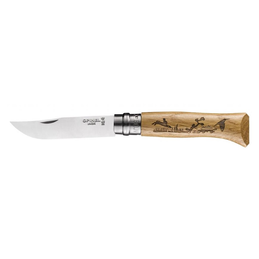 Opinel Pocket Knife No 8 Stainless Steel Engraved