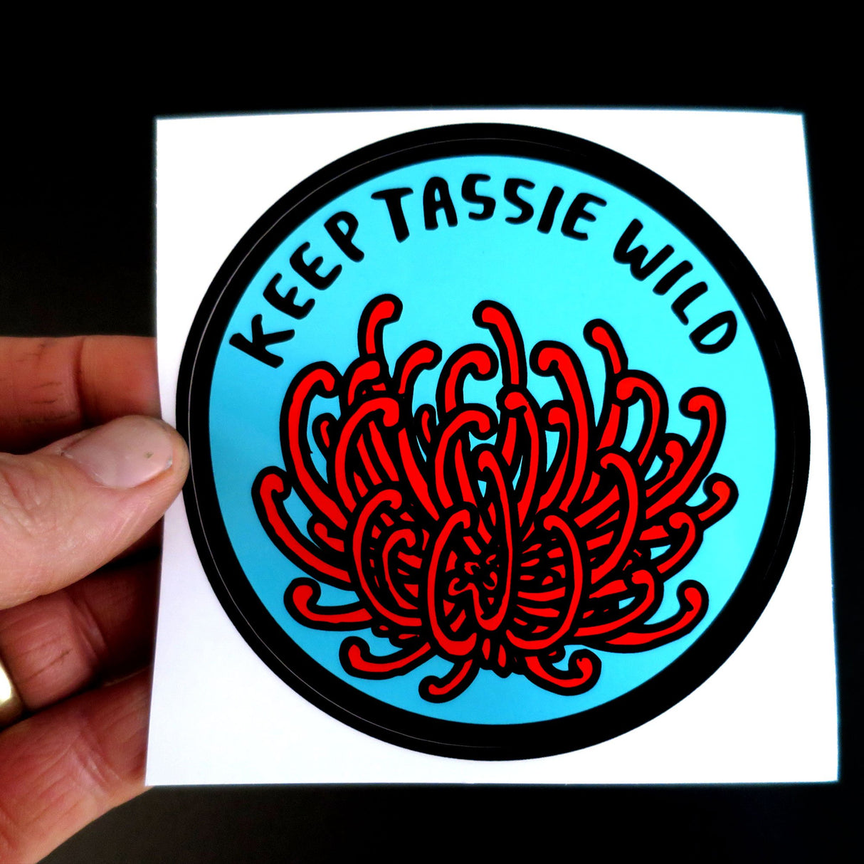 Keep Tassie Wild Sticker – Waratah