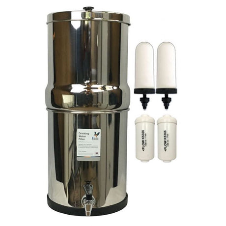 British Berkefeld Stainless Steel Water Filter 16 L with Doulton Ceramic Filters