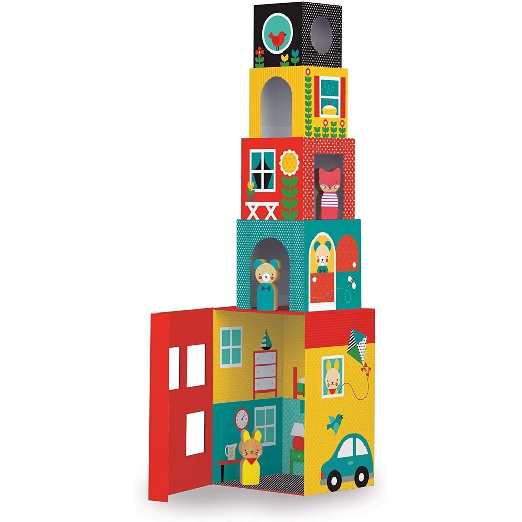 Petit Collage Peek-A-Boo House Stacking Blocks