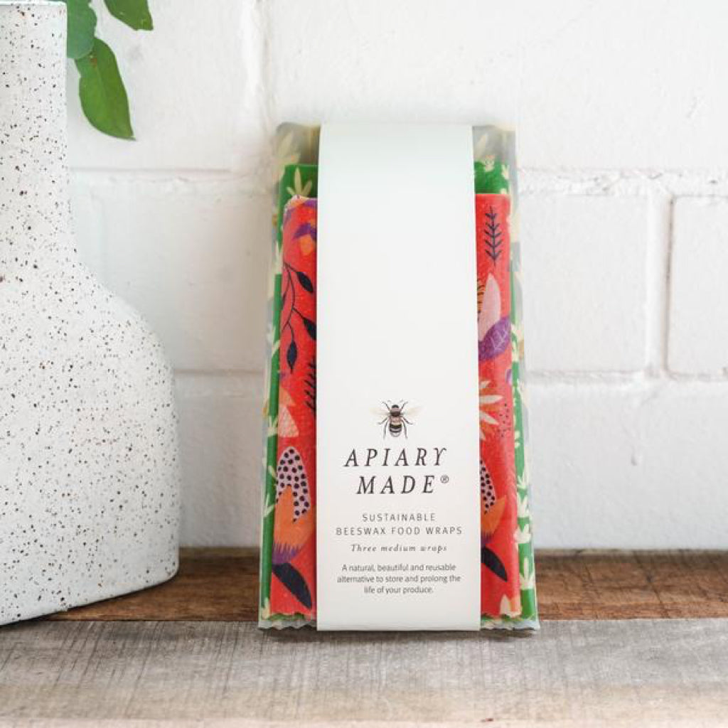 Apiary Made Beeswax Wraps Medium (3 Pack)